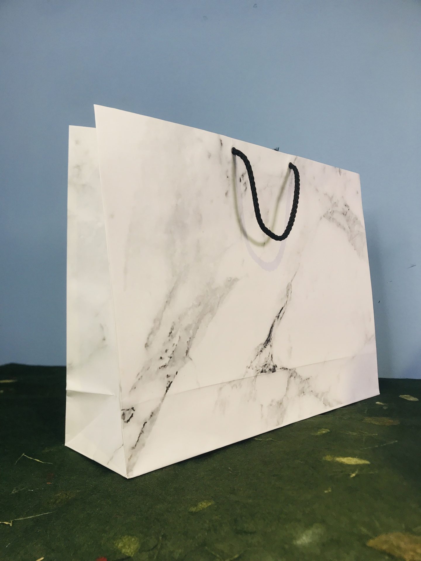 3E7378D5-AE30-4FE4-97DA-8AB1A204417C Marble Print Shopping Bag