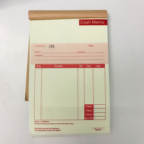 Plain auto carbon invoice memo Maroon Color Memo