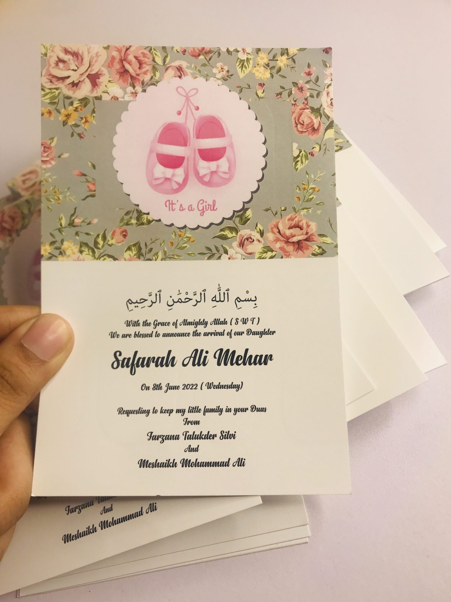 Baby Birth Announcement Card Baby Birth Announcement Card