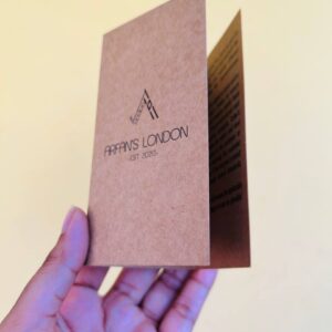 Brown Tri fold instruction card