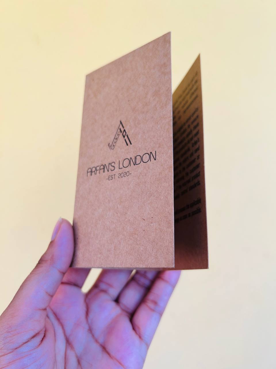 Brown Tri fold instruction card Brown Tri fold instruction card