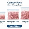 75 clear zipper storage bags combo
