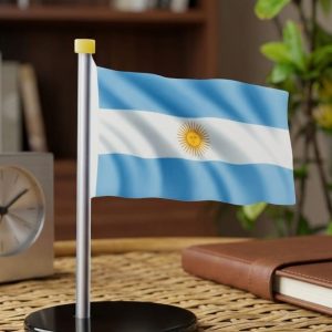 Argentina Miniature Desk Stand Flag (4.5-Inch)
