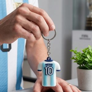 Lionel Messi #10 Argentina Jersey Rubber Keyring (2-Inch)