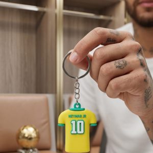 Neymar Jr. #10 Brazil Jersey Rubber Keyring (2-Inch)