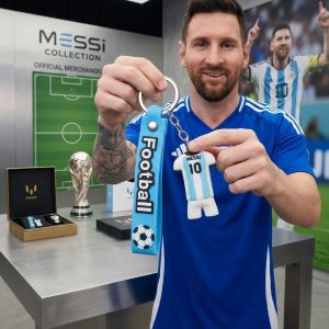 Lionel Messi #10 Argentina Jersey Rubber Keyring (2-Inch)