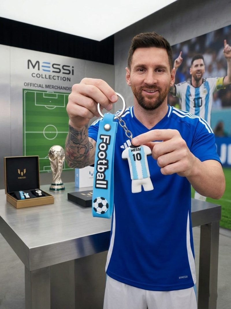Lionel Messi #10 Argentina Jersey Rubber Keyring (2-Inch) - WrapUp BD