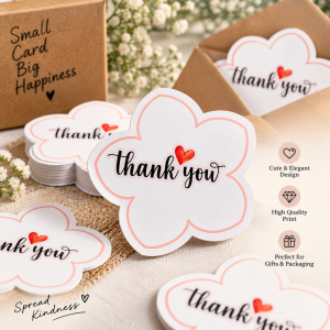 Flower Shaped Thank you Sticker 100 Pcs