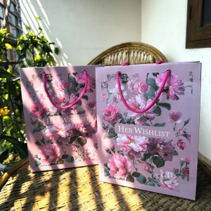 Customised Floral Printed Paper Bag