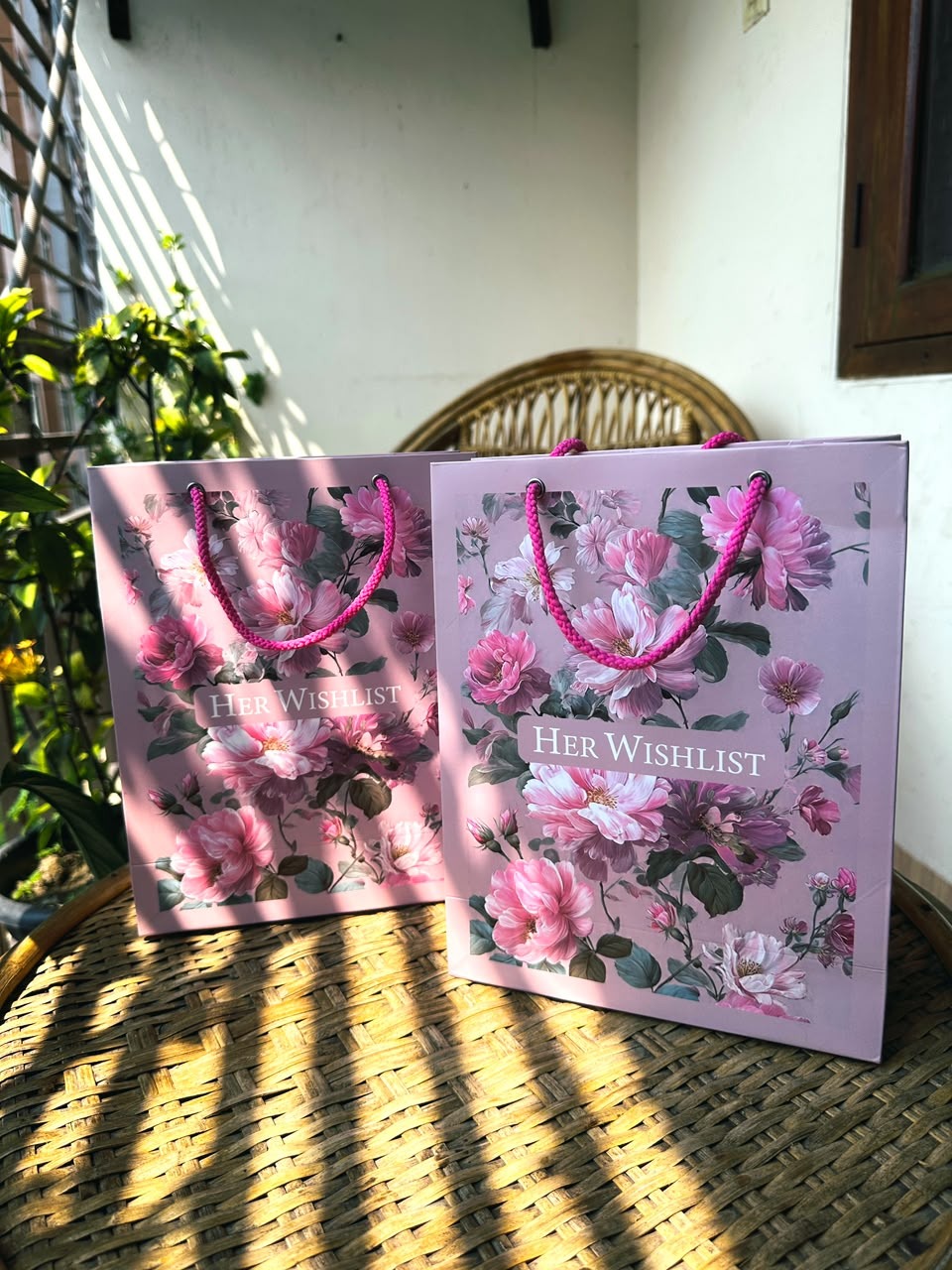 Customised Floral Printed Paper Bag